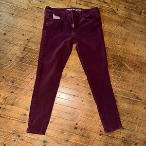 American Eagle 8 burgundy stretchy normcore basic jeggings